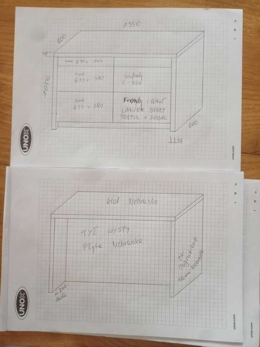 Wyspa kuchenna lakierowana
