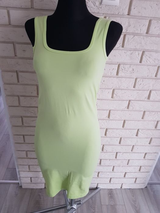 Sukienka tunika gatta limonkowa letnia na ramiączkach nowa bez metki S