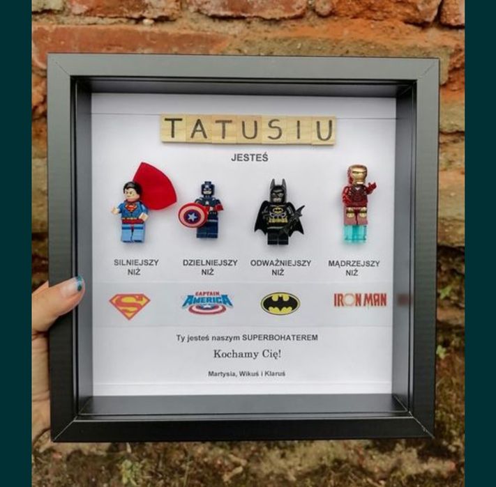 Ramka na dzień taty dedykacją 5 figurek
