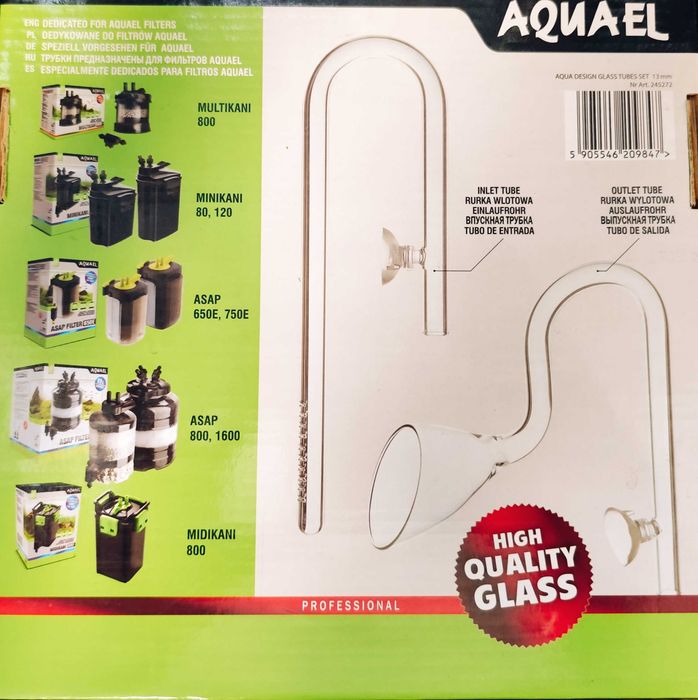 Zestaw Aquael szklane rurki wlot i wylot do KANI