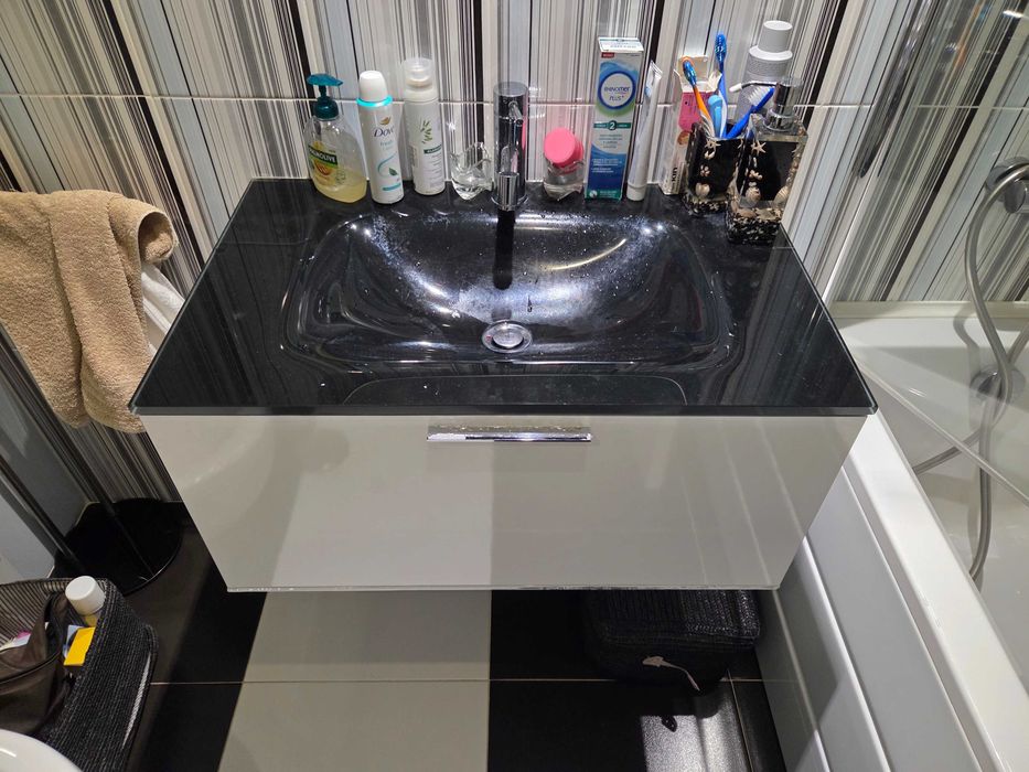 Móvel de Casa de Banho Suspenso (75cm) Branco + Lavatório