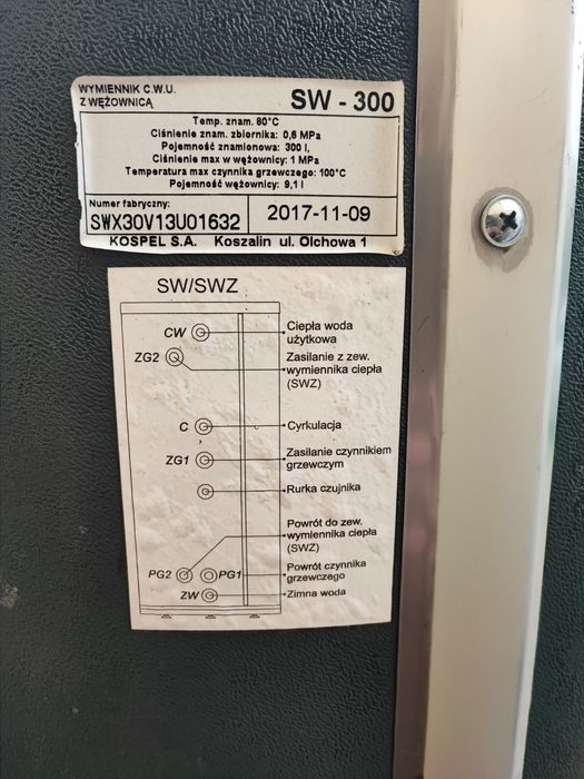 Zbiornik CWU z wężownicą 300 litrow
