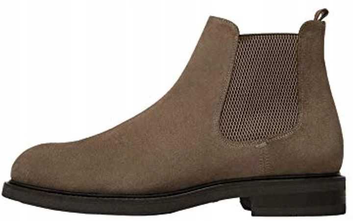 EXCLUSIVE,Massimo D.Skórzane buty, sztyblety, 44/28,5cm
