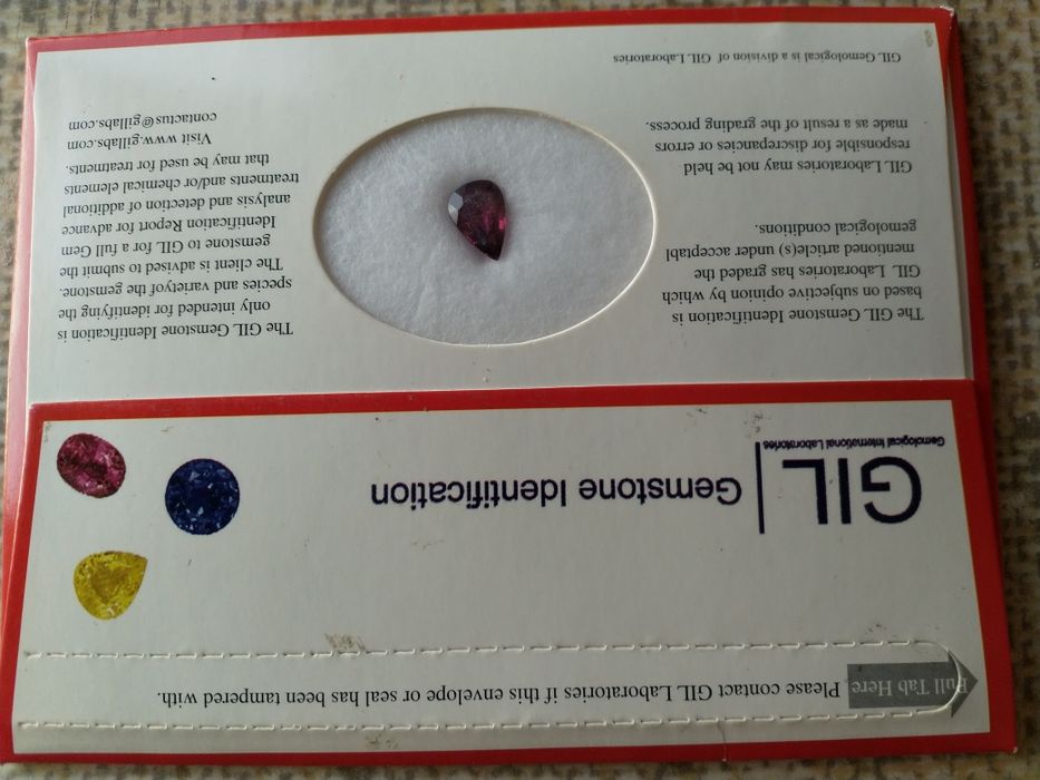 Granat rodolit - Malawi - na złoty pierścionek  -  Certyfikat GIL