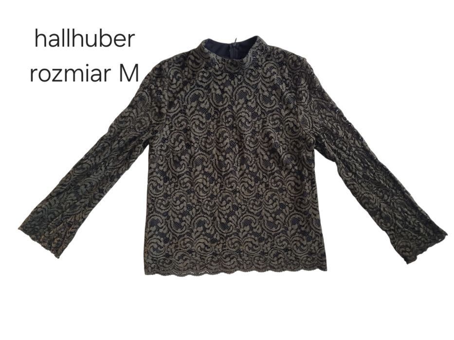 Piękna oliwkowa bluzka hallhuber rozmiar m 38