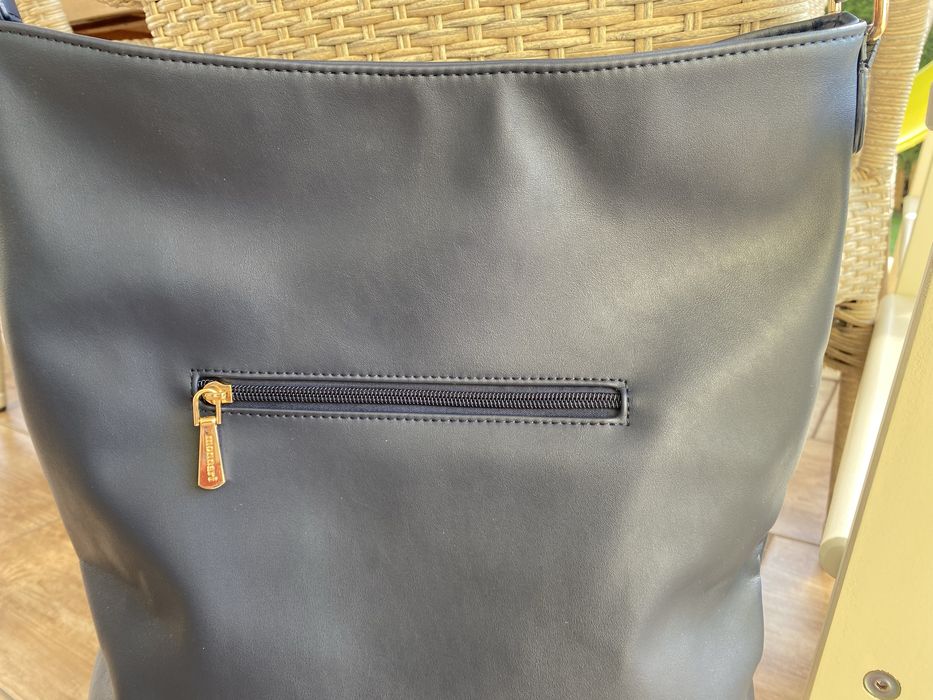 MONNARI torba damska listonoszka plisowany panel granatowa BAG1500-K01