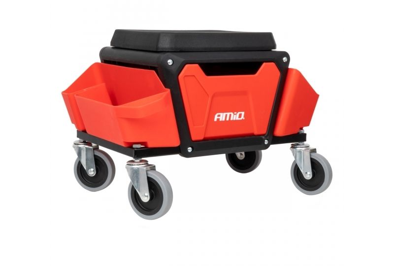 ASSENTO DE TRABALHO GIRATÓRIO COM ARRUMAÇÃO DE FERRAMENTAS 150KG AMiO-04268