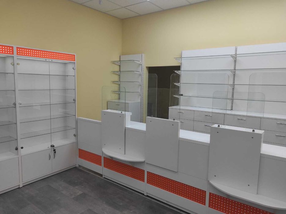 Обладнання для магазинів та аптек з ДСП. Офісні меблі. Виробник.