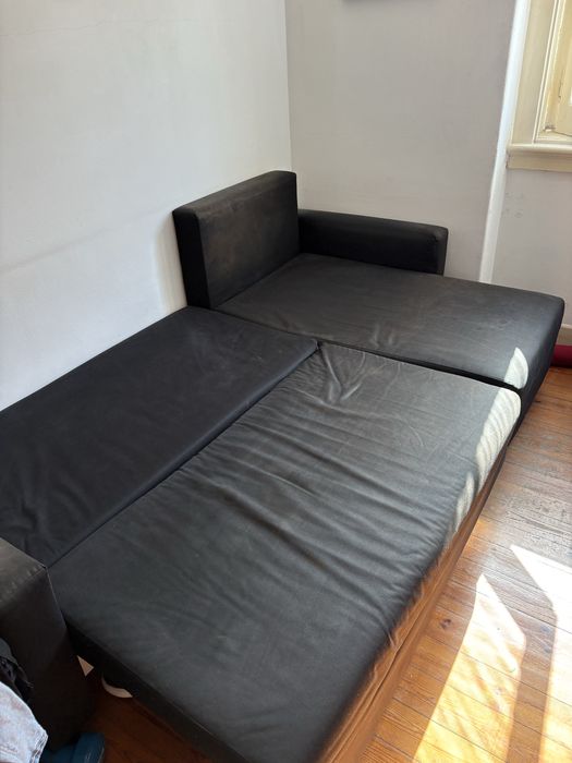 Sofa-cama com chaise longue usado