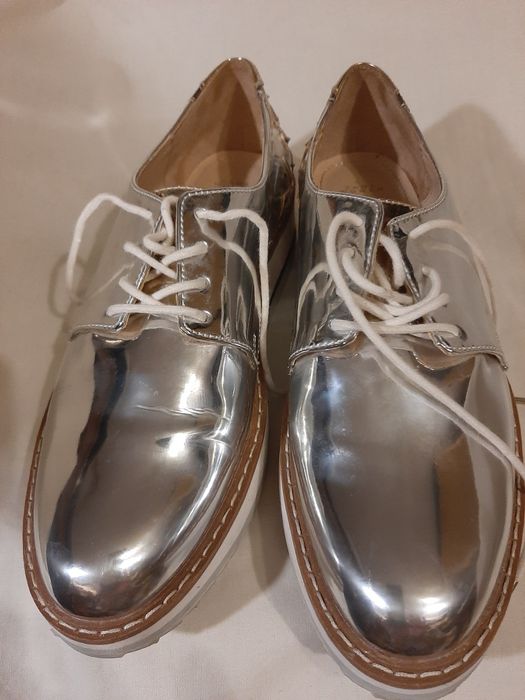 srebrne półbuty dziewczęce, ZARA WOMAN