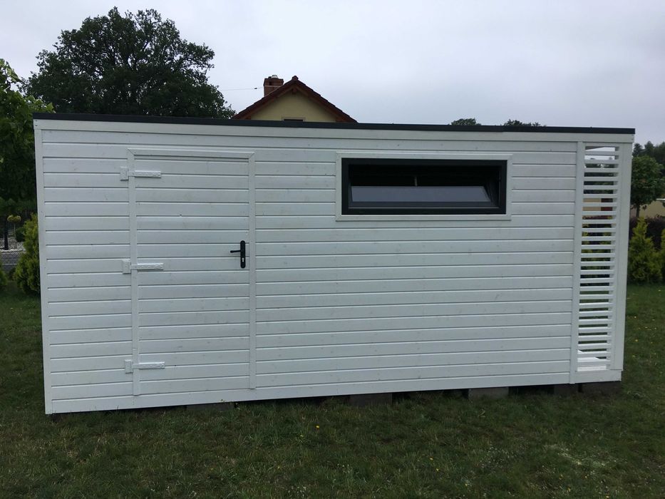 Domek ogrodowy Alex 4,5 m x 3 m z drewutnią