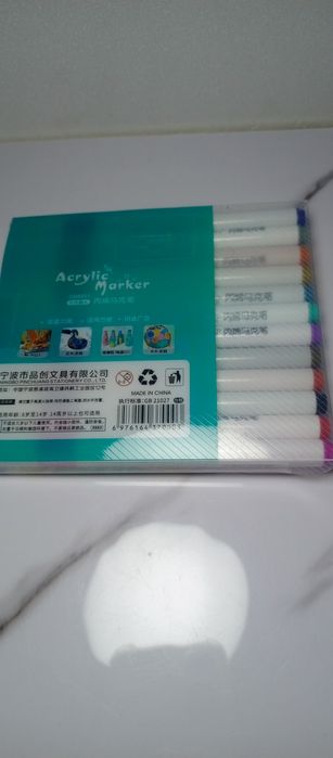 12шт Акрилові маркери фломастери для будь яких поверхонь