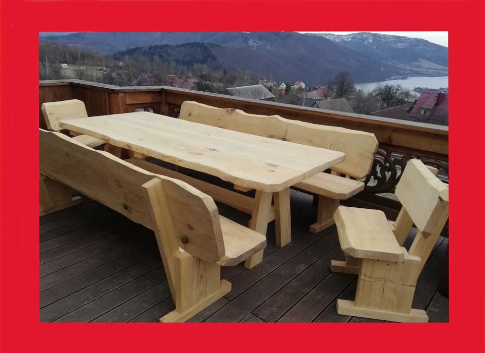 WYPRZEDAŻ! Góralskie Meble Ogrodowe z litego drewna, meble do ogrodu