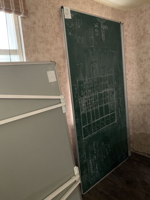 Дошка для крейди 100*200 см. Магнітно-крейдянадошка для школи, навчання, офісу