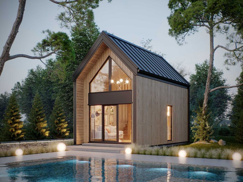 Dom z antresolą, całoroczny, 25m2