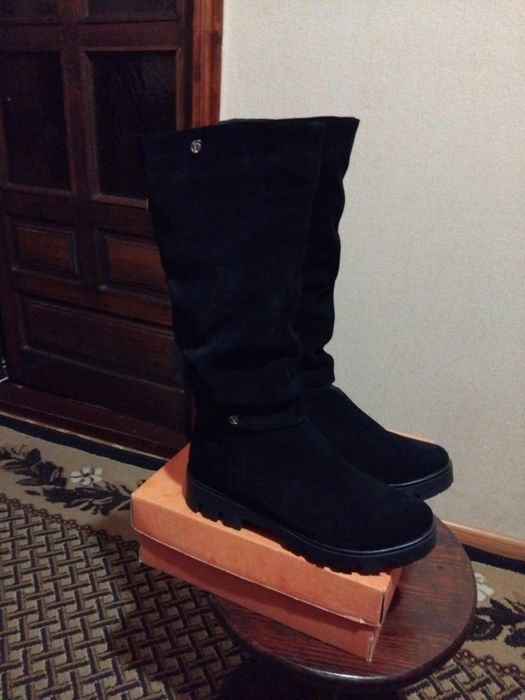 Сапоги зимові замшеві