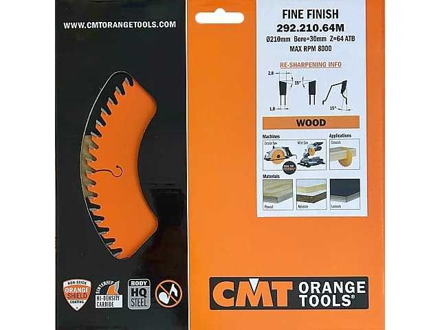 CMT 292.210.64M Tarcza do cięcia drewna Laminatu Piła Widia 210x30 Z64