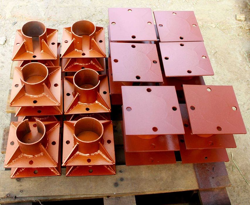 Палі, геошуруп, сваї гвинтові, винтовые сваи, монтаж, оголовки