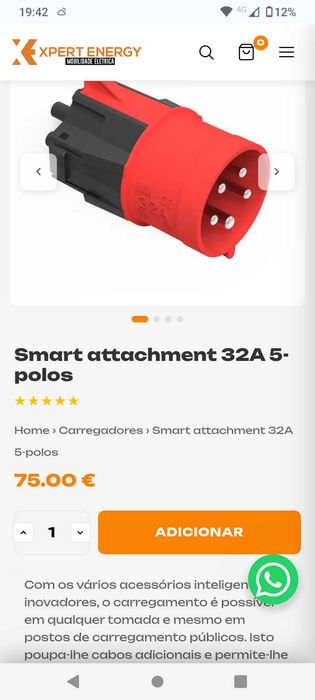 Ficha para carregar carro elétrico,  NRGKick Ficha interligação de segurança.
