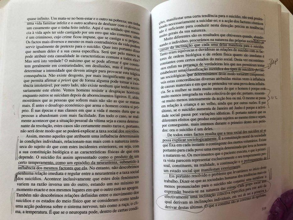 O Suicídio, Estudo Sociológico - E. Durkheim - Ótimo Estado | Portes Grátis