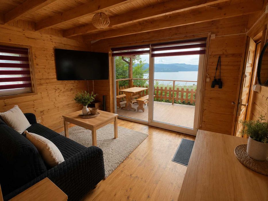 Domek z widokiem nad  jeziorem Rożnowskim, całoroczny, jacuzzi