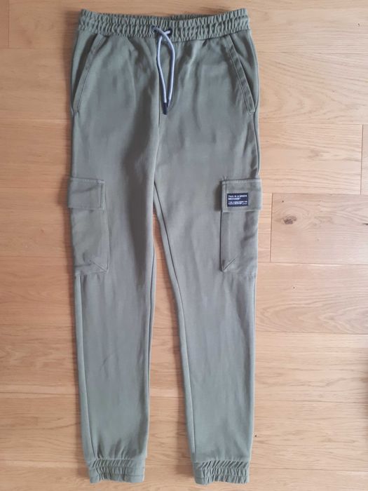 J.NOWE spodnie dresowe bojówki cargo Reserved 164 zielone