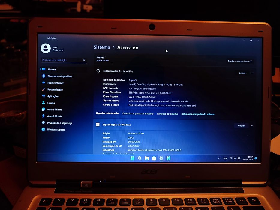 Baixa de preço - Acer ultrabook s3-391