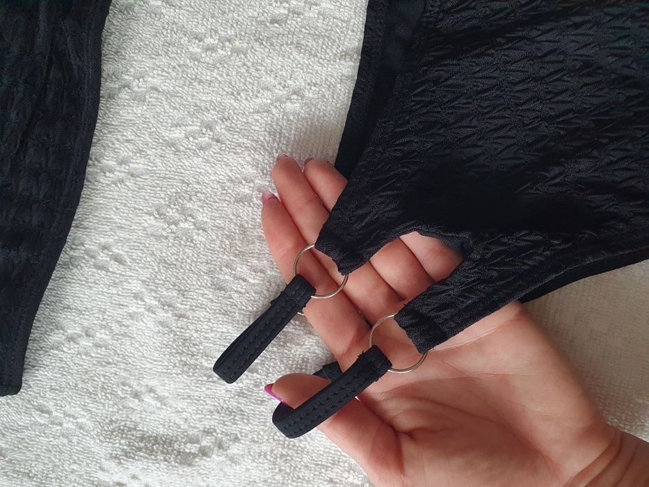 Zjawiskowe czarne bikini dwuczęściowy kostium kąpielowy