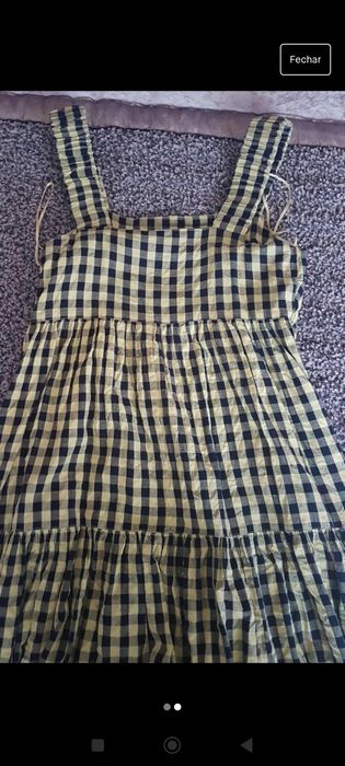 Vestido xadrez amarelo e preto Asos