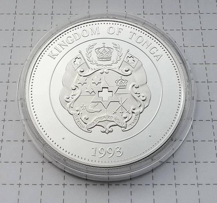 Тонга 1 паанга 1993р. Вітрильник "La Princesa". СРІБЛО. ПРУФ.