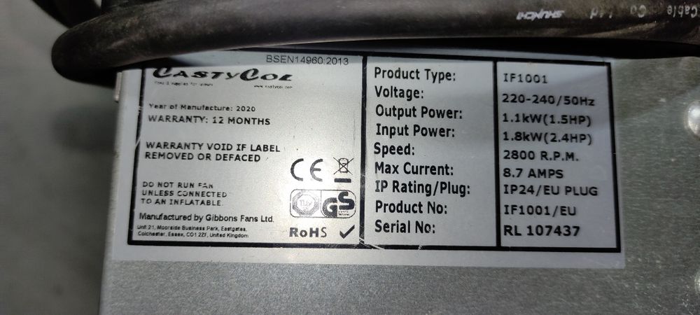 Motor profissional para insuflável marca Gibbons 1.5HP