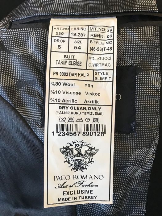 Новий костюм трійка чоловічий Paco Romano Gucci Slim Fit р. 54