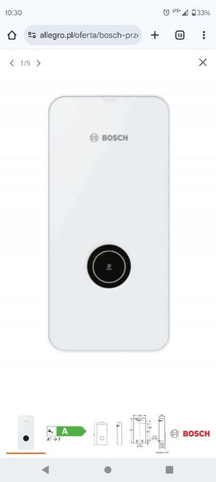 BOSCH przepływowy ogrzewacz Tr 4001 15/18/21 kW