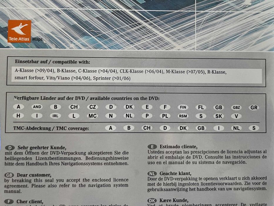 DVD Comand APS Version 6.2 Europa para Mercedes