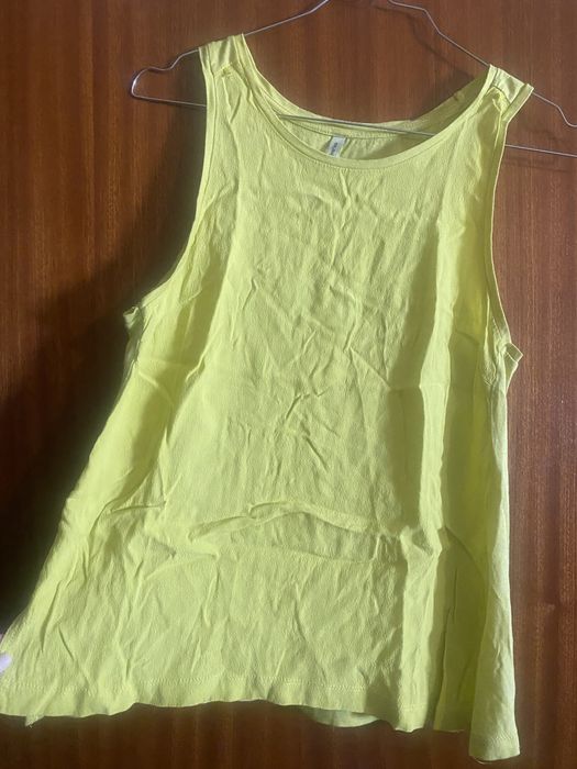 T-shirt manga cava amarela