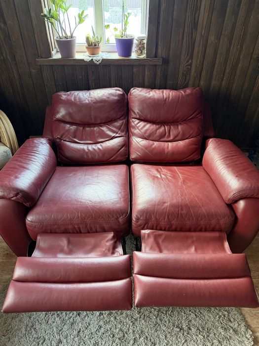 Диван реклайнер  шкіряний