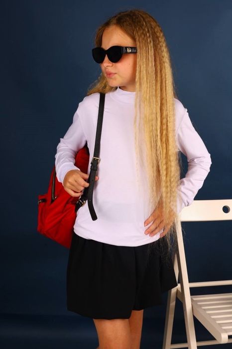 Гольф для девочки, белый и розовый, 122-152 см