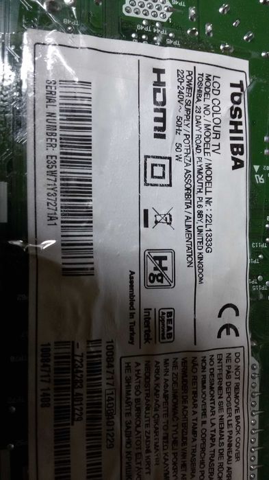 17mb95s-1 V1 tv led toshiba 22L1333g