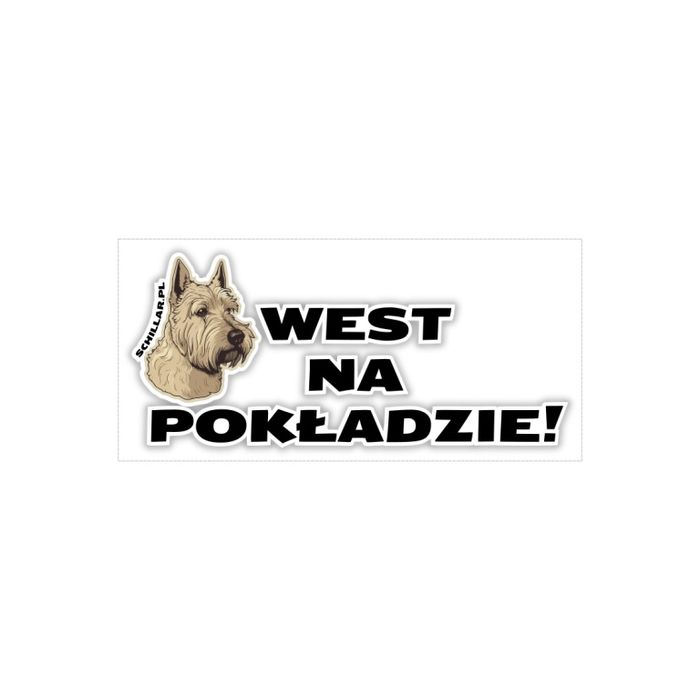 Naklejka na samochód z psem WEST NA POKŁADZIE