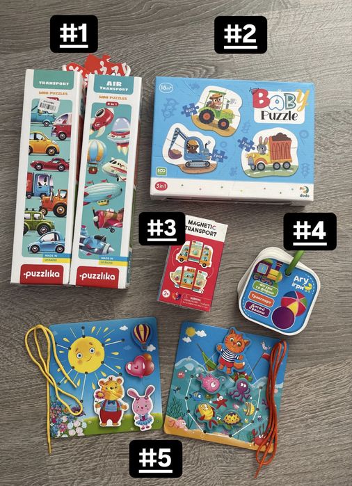 Дитячі пазли puzzlika/Baby puzzle, книжка Vladi toys, творчість