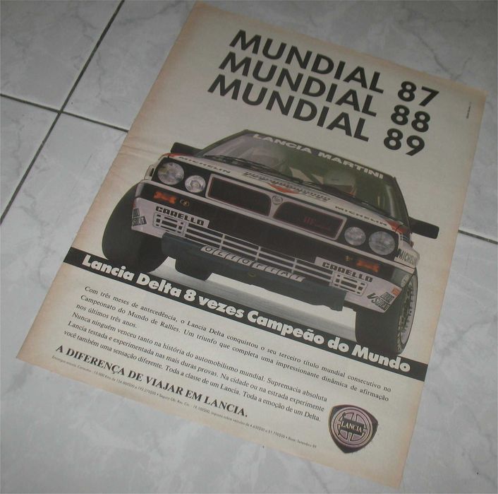 Poster - Lancia Delta - 3 Vezes Campeão do Mundo - 1987, 1988, 1989