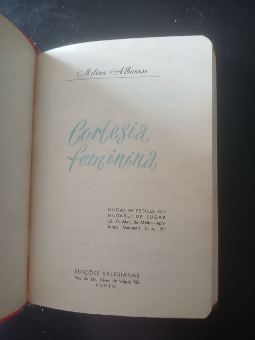 Cortesia feminina, livraria verdade e vida