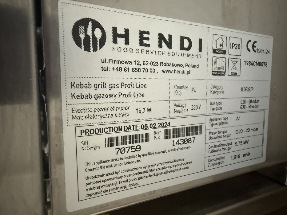 Kebab gazowy Profi Line 3 - strefowy