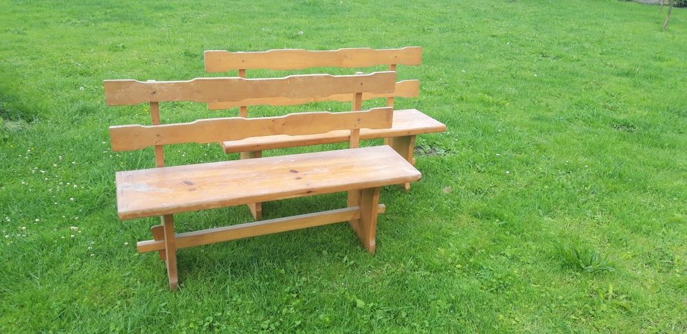 Stół i dwie ławki sosna