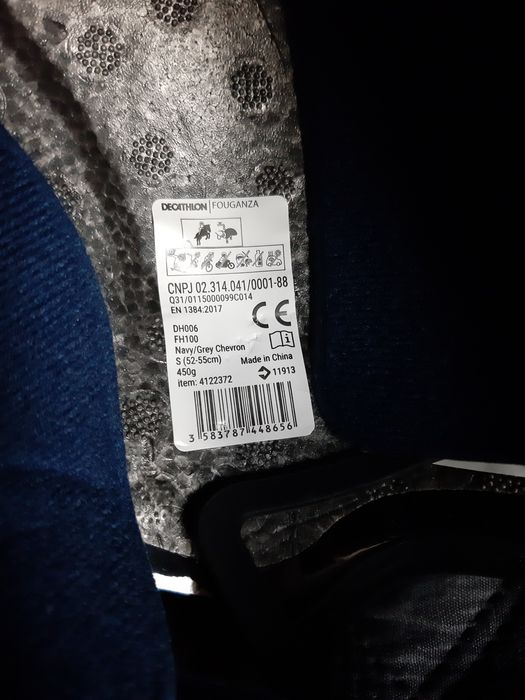 Kask jeździecki dla dzieci Fouganza 100 - Granatowo-Bialy