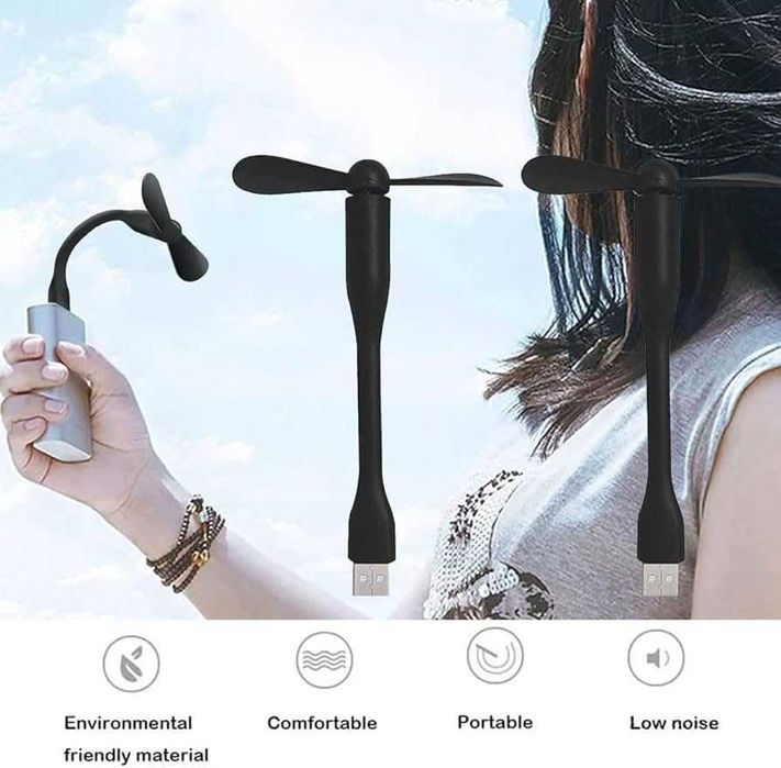 Przenośny Mini Wiatraczek Wentylator USB (do Powerbanka / PC)