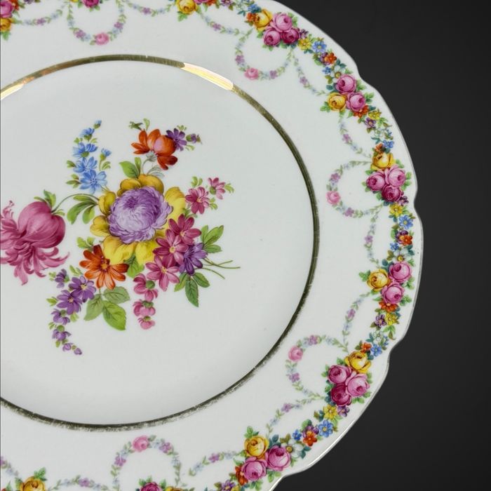 Duża Patera Talerz Bayrische Ostmark kolorowe kwiaty B6/020127