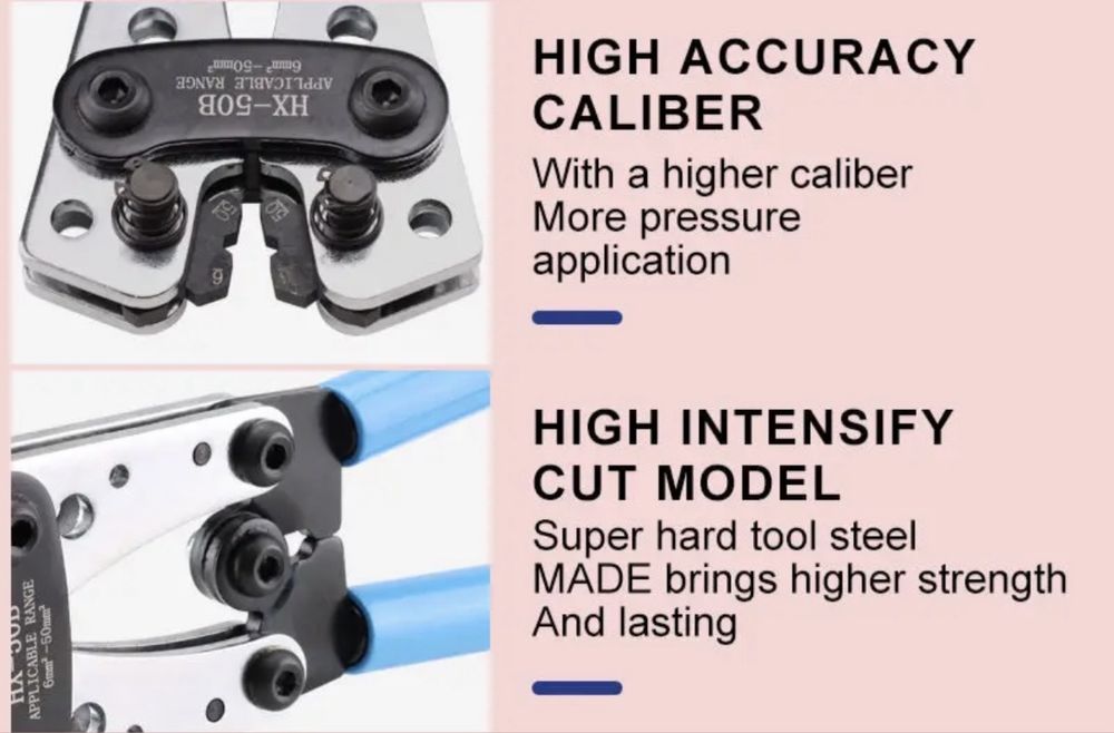 Alicate de Crimpagem Profissional HX-50B (6-50mm²)