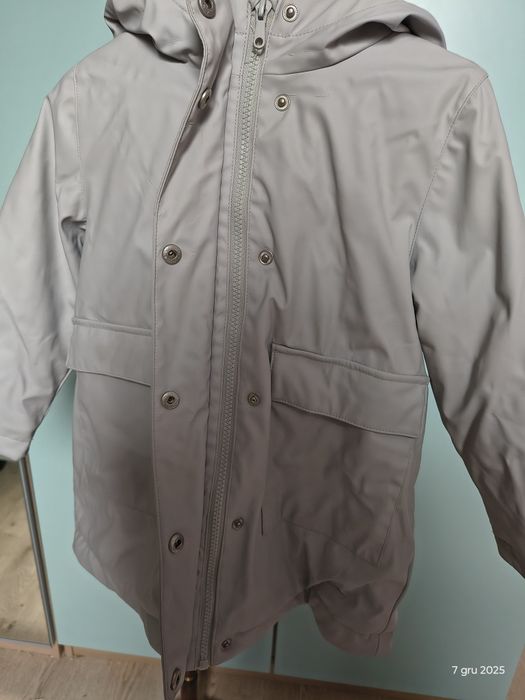 Reserved - Gumowany Płaszcz Jasny Szary