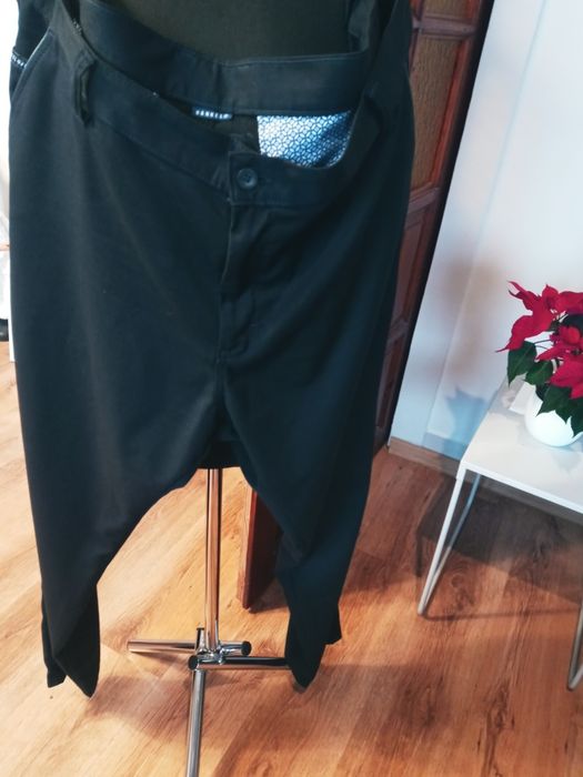 Spodnie granat 2XL proste bawelna klasyka